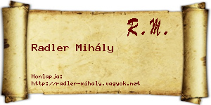 Radler Mihály névjegykártya